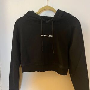 Black Alphalete Crop Hoodie